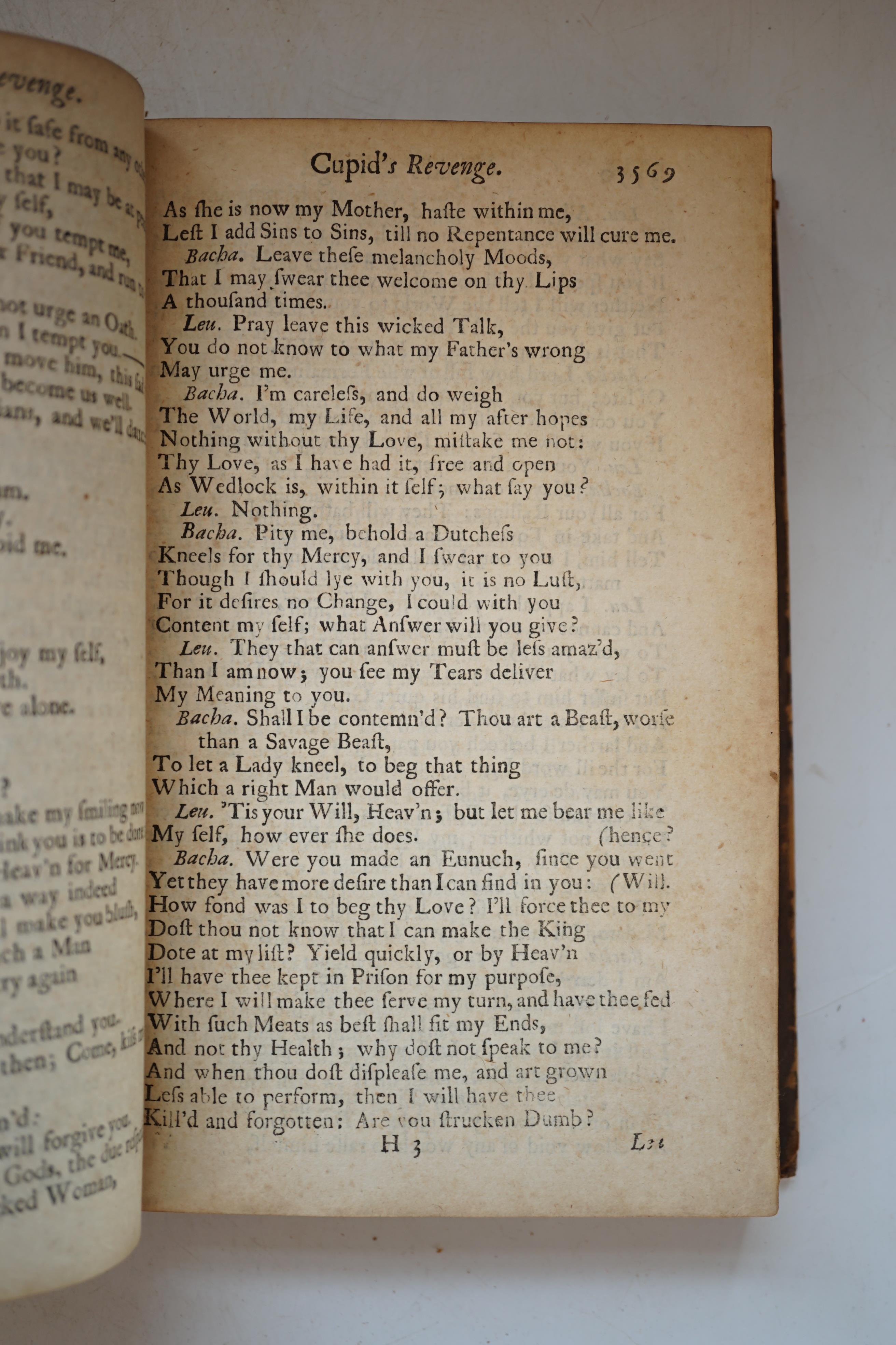Beaumont, Francis and John Fletcher - The Works of Mr. Francis Beaumont, and John Fletcher, 7 vols, with 2 engraved portraits and 47 plates, 8vo, calf rebacked, vol 6 dated 1750 and lacking 4 plates, Jacob Tonson, London
